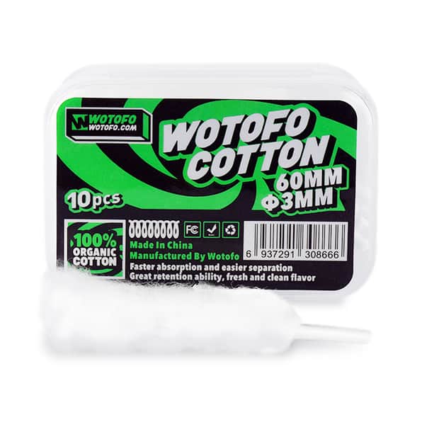 Wotofo Agleted Organic Cotton • 10 pieces 3ml