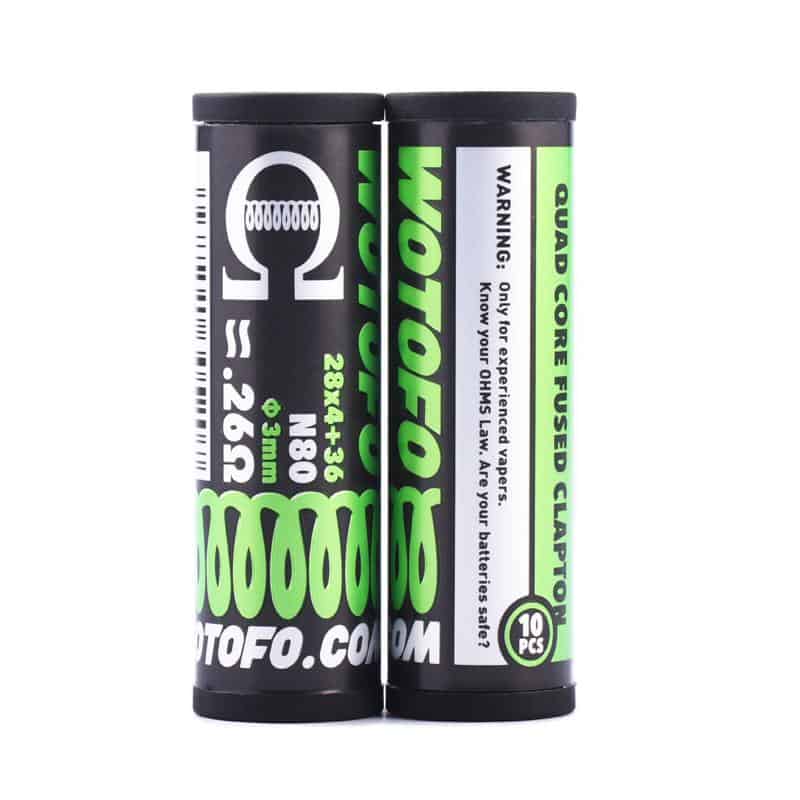WOTOFO - QUAD CORE FUSED CLAPTON PREBUILT COILS 0.26OHM - 10PCS