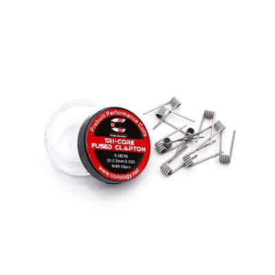 10pcs Coilology Tri-Core Fused Clapton Prebuilt Coil - 0.21ohm - 26ga*3+36ga